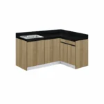 ตู้ครัวเข้ามุมเมลามีน อ่างซิงค์หลุมเดี่ยว