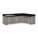 ตู้ครัวเข้ามุมเมลามีน อ่างซิงค์หลุมคู่