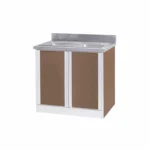 2 Panels Kitchen Cabinet with Double Bowl Sink - Image 2