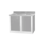 2 Panels Kitchen Cabinet with Double Bowl Sink