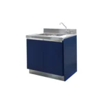 ตู้ครัวไฮกลอสเปิด 2 บาน อ่างซิงค์เดี่ยวมีถังขยะ