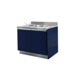 ตู้ครัวไฮกลอสเปิด 2 บาน อ่างซิงค์คู่มีถังขยะ