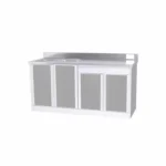 4 Panels Kitchen Cabinet with Double Bowl Sink
