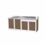 4 Panels Kitchen Cabinet with Double Bowl Sink with Trash Hole - Image 2