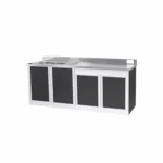 4 Panels Kitchen Cabinet with Double Bowl Sink with Trash Hole