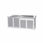 4 Panels Kitchen Cabinet with Double Bowl Sink with Trash Hole - Image 3