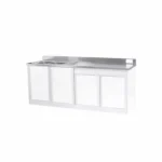 4 Panels Kitchen Cabinet with Double Bowl Sink with Trash Hole - Image 4