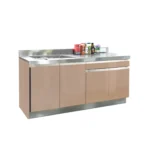 ตู้ครัวไฮกลอสเปิด 4 บาน อ่างซิงค์เดี่ยว มีถังขยะ