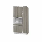 ตู้ครัวทรงสูง มีตู้ข้างชั้นกระจกเมลามีน