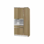 ตู้ครัวทรงสูง มีตู้ข้างชั้นตะแกรงเมลามีน